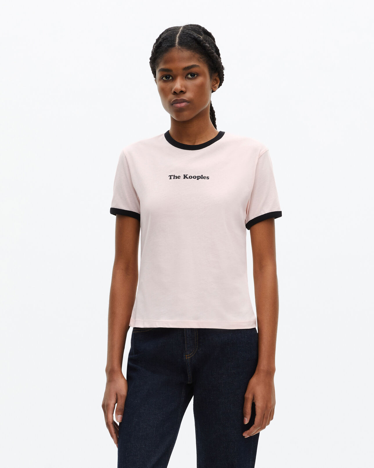 The Kooples WOMEN LILA women's pale pink screen-printed t-shirt