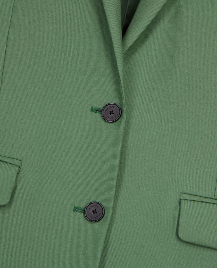 The Kooples WOMEN LIGHT KAKI green wool suit jacket
