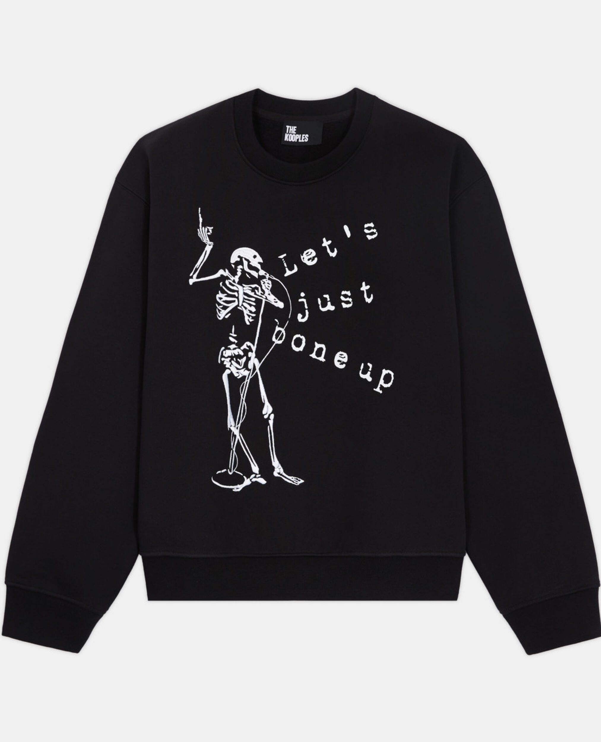 Black screen print sweatshirt, BLACK, hi-res image number null