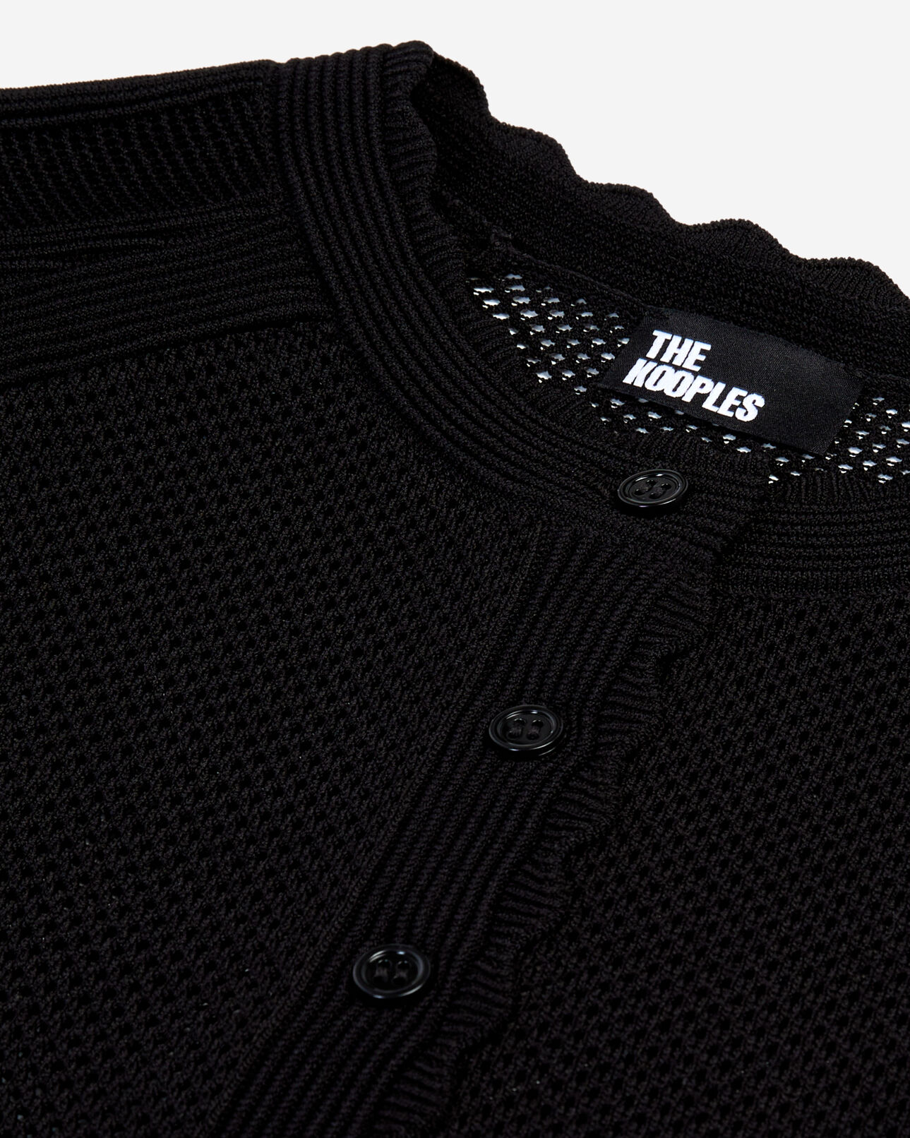 The Kooples DAMEN BLACK schwarzer kurzer cardigan aus ajour-strick