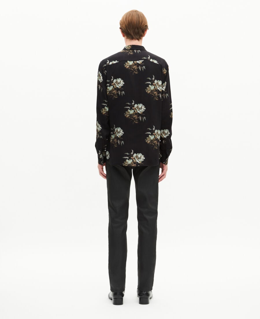 The Kooples HOMBRE BLACK / GREEN / WHITE camisa verde y negra con estampado floral