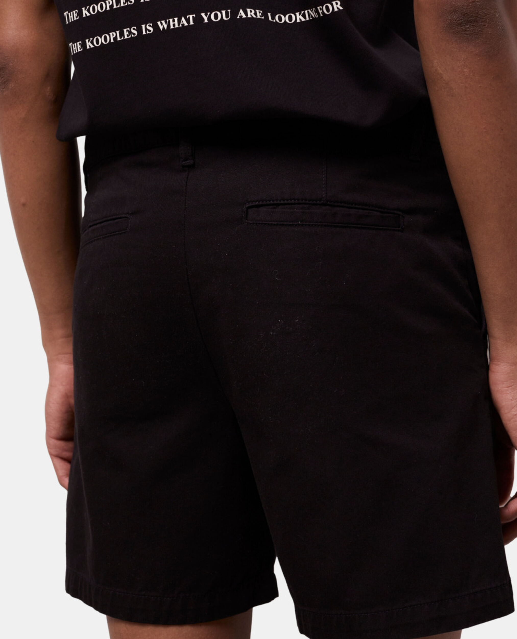 Short black cotton shorts, BLACK, hi-res image number null