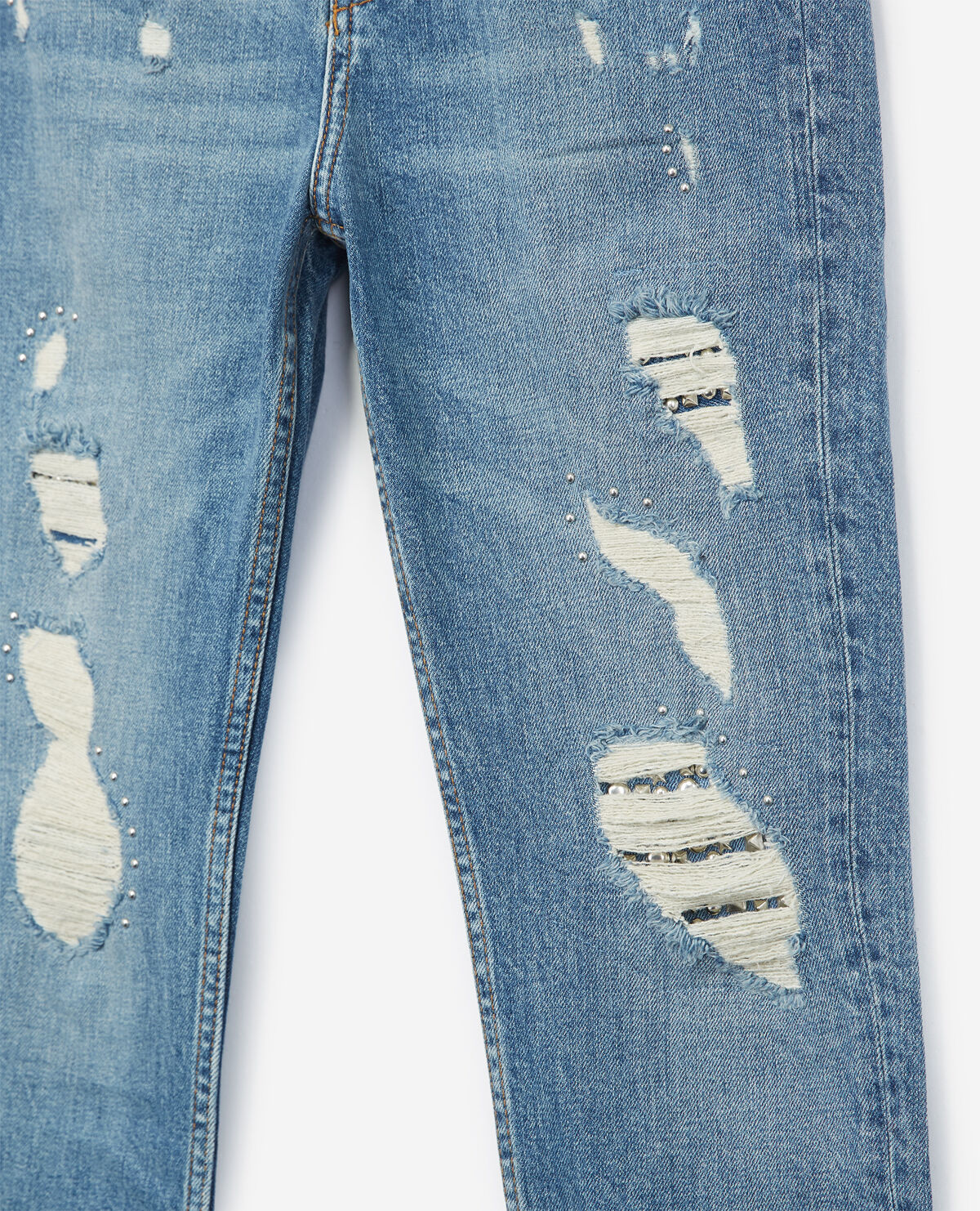 Light blue ripped jeans for girls on sale