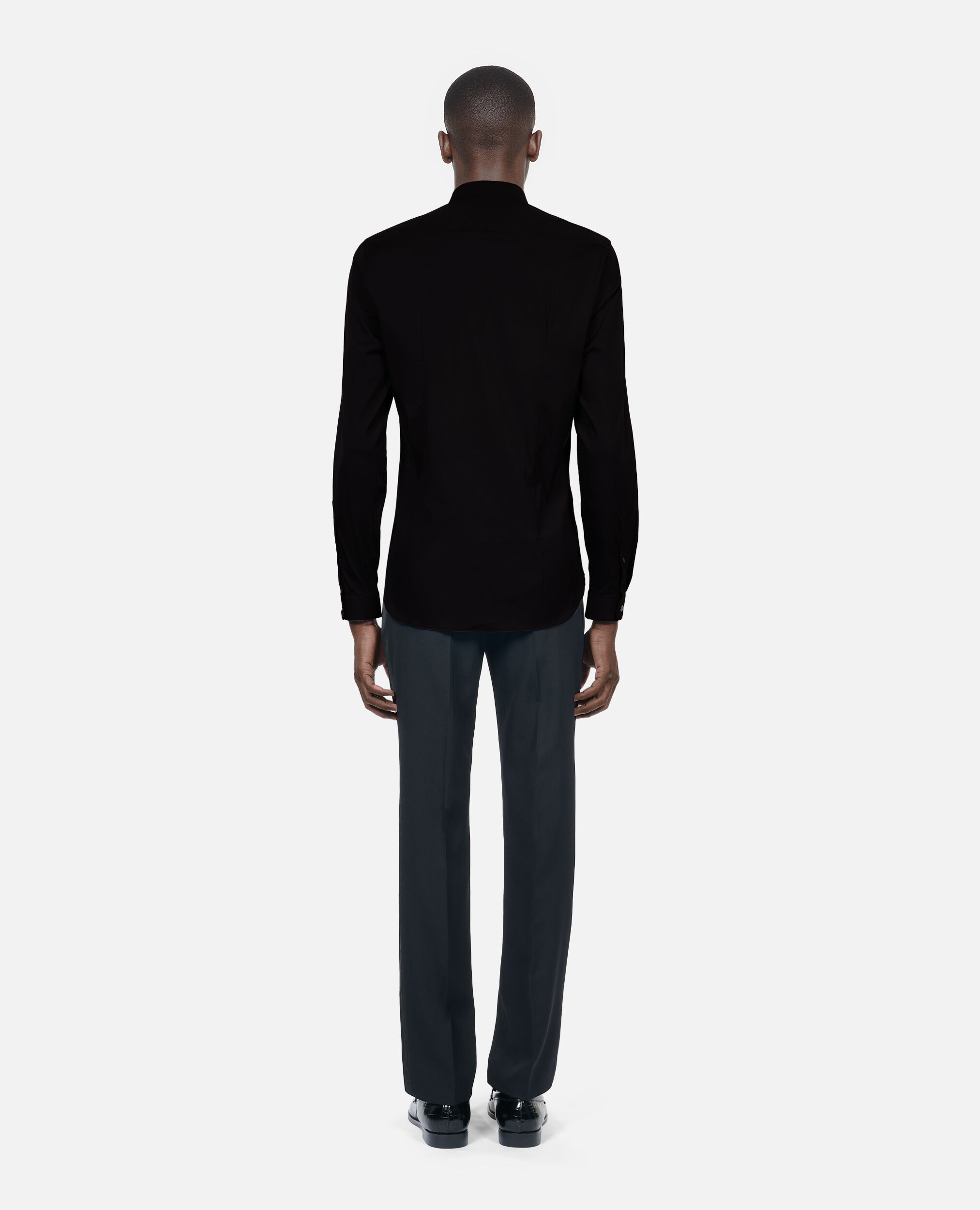 Black poplin shirt, BLACK, hi-res image number null