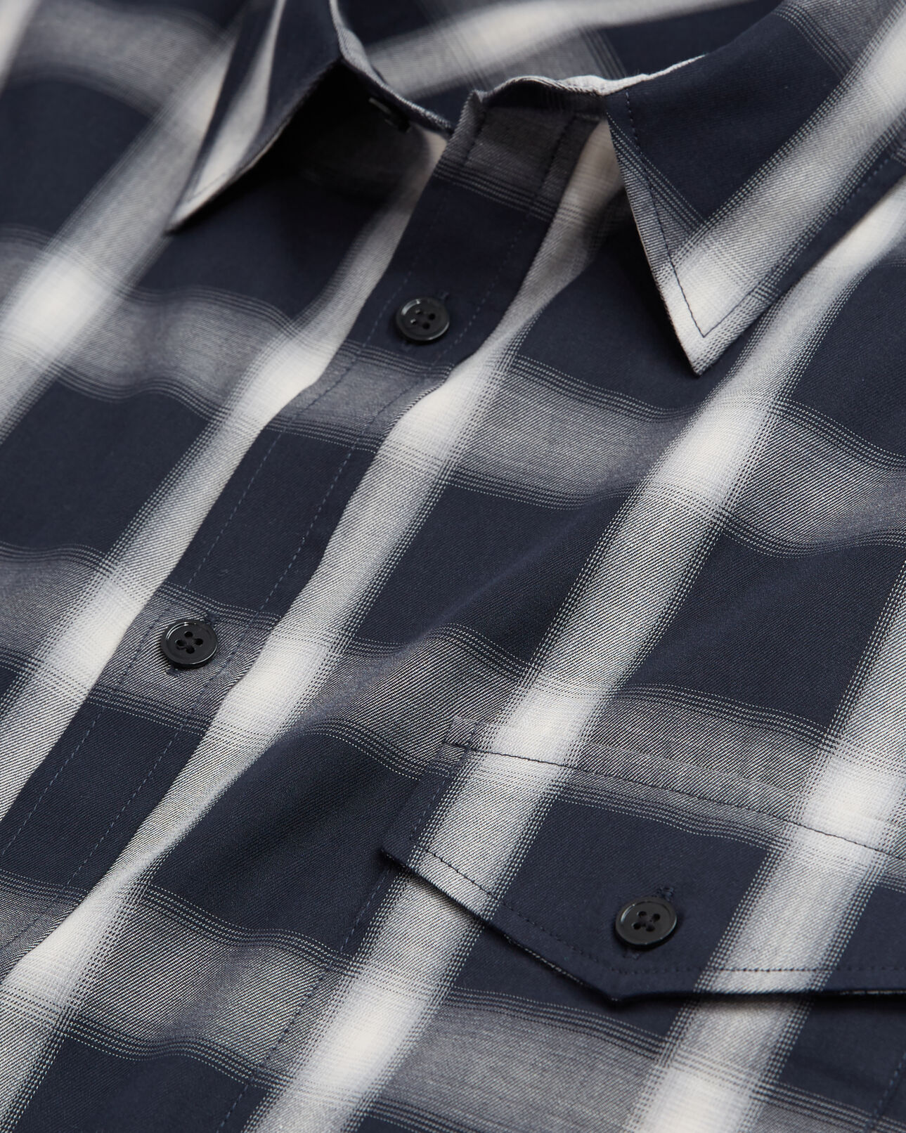 The Kooples HOMME NAVY ECRU chemise à carreaux et poches