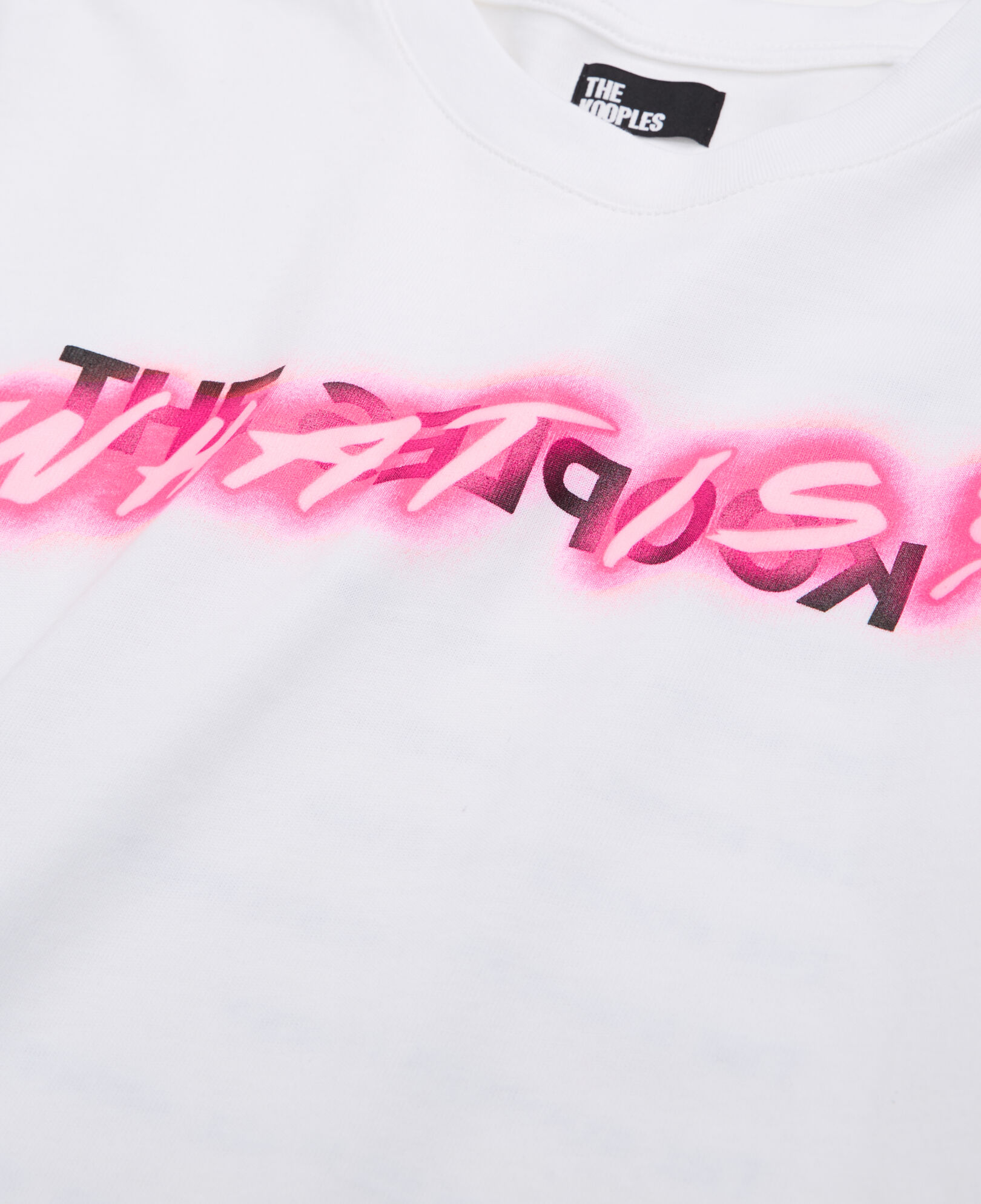 The Kooples DAMEN WHITE weißes t-shirt damen mit „what is“-schriftzug