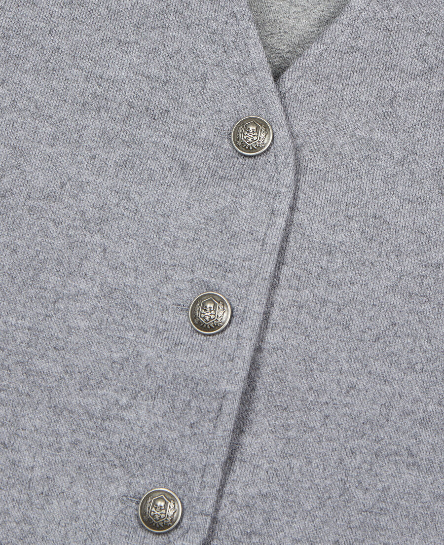 The Kooples FEMME GREY MELANGE gilet en laine avec laçage gris