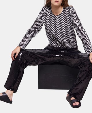 The Kooples FEMME BLACK WHITE top imprimé noir