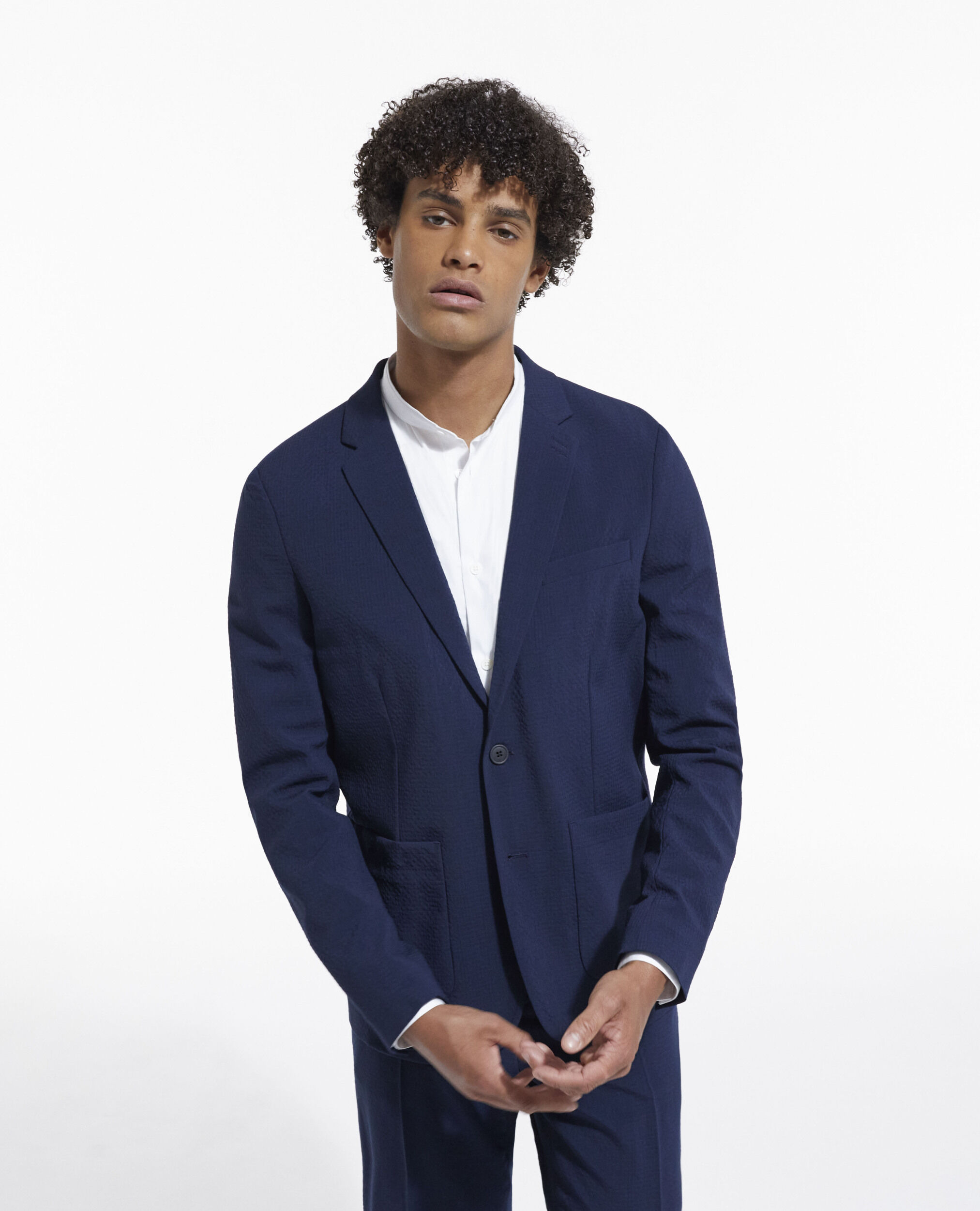 Formal navy blue lightweight jacket