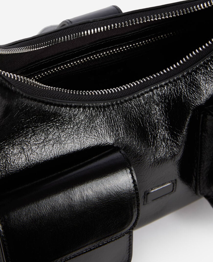 The Kooples WOMEN BLACK black vintage treatment leather amelia bag
