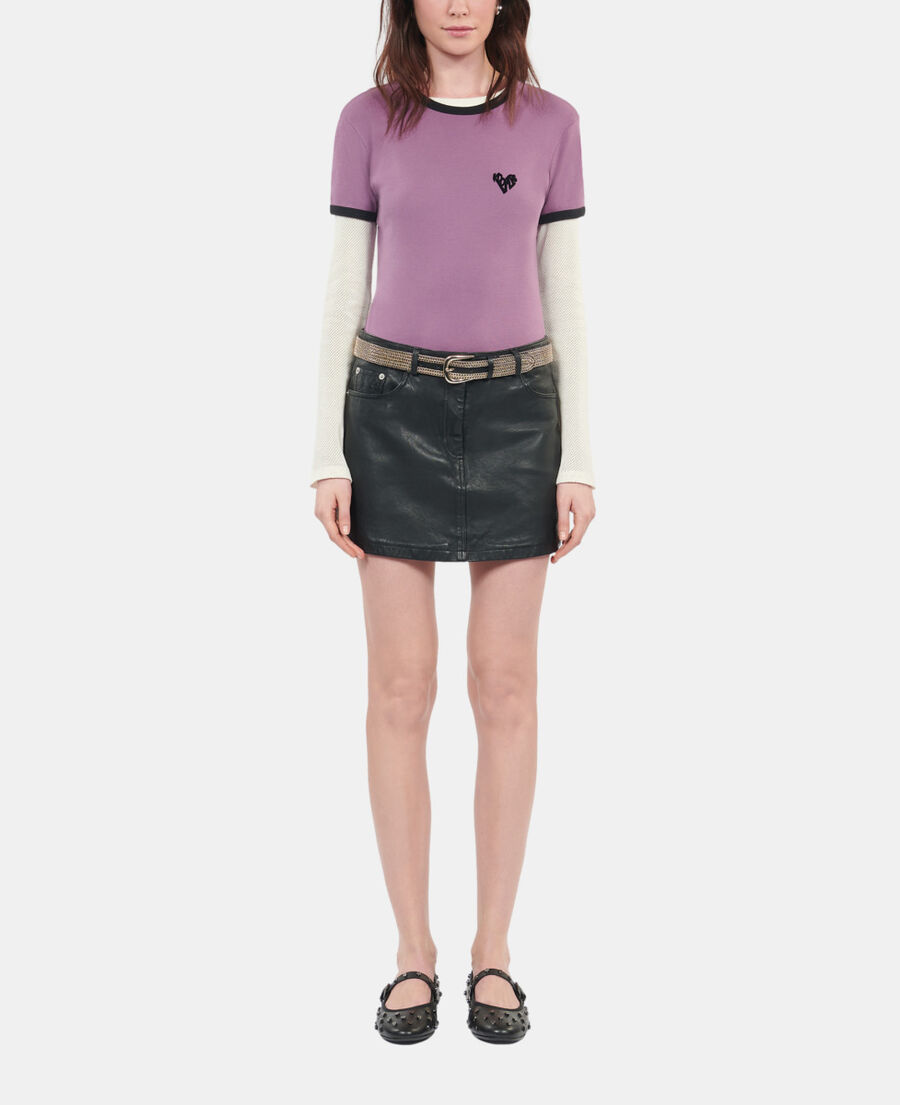 The Kooples WOMEN PRUNE purple kooples heart t-shirt