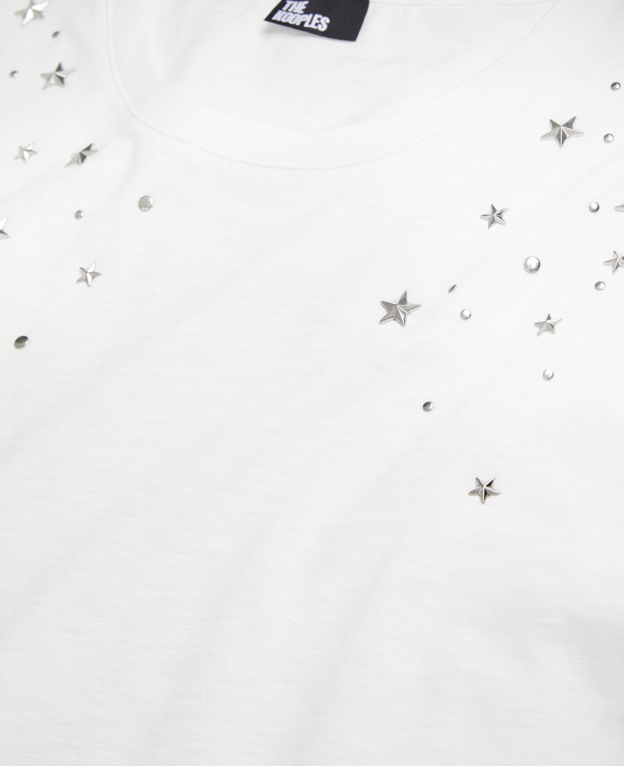 women's white t-shirt with stars