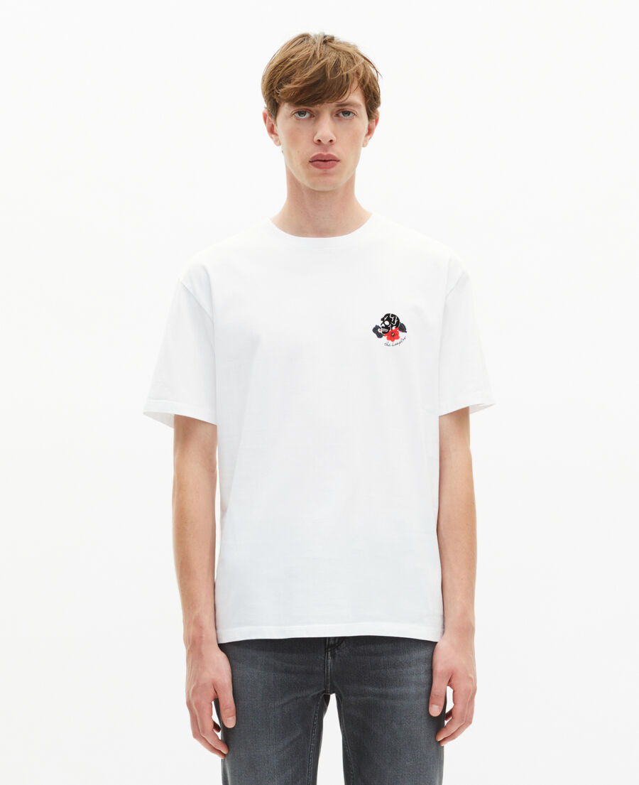 The Kooples HERREN WHITE t-shirt mit weißer totenkopfbeflockung