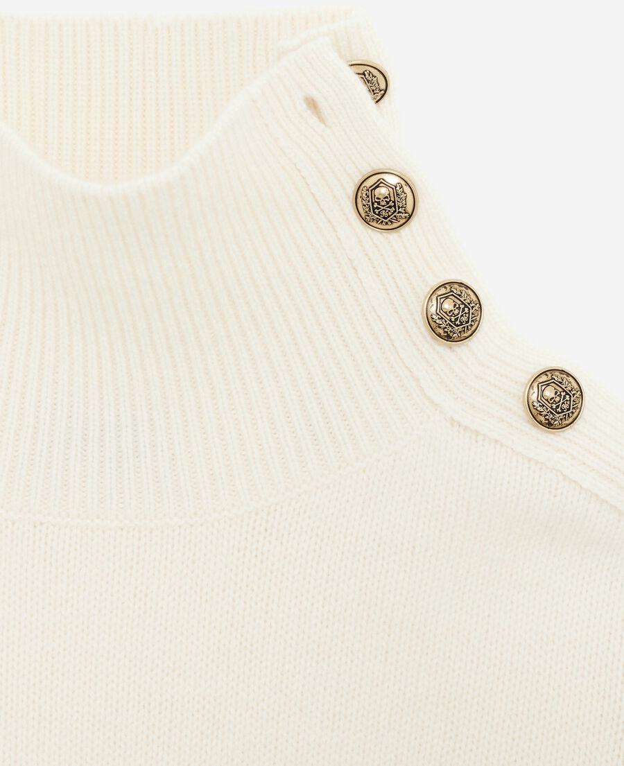 The Kooples DAMEN ECRU pullover mit stehkragen aus ungebleichter wolle