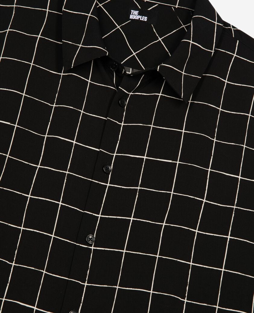 The Kooples HOMME BLACK WHITE chemise &agrave; carreaux noire