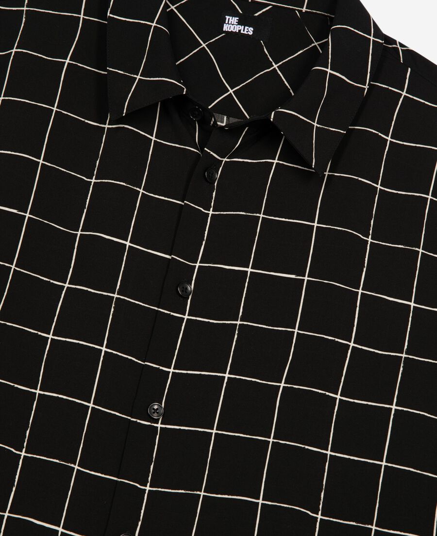 The Kooples HOMME BLACK WHITE chemise &agrave; carreaux noire