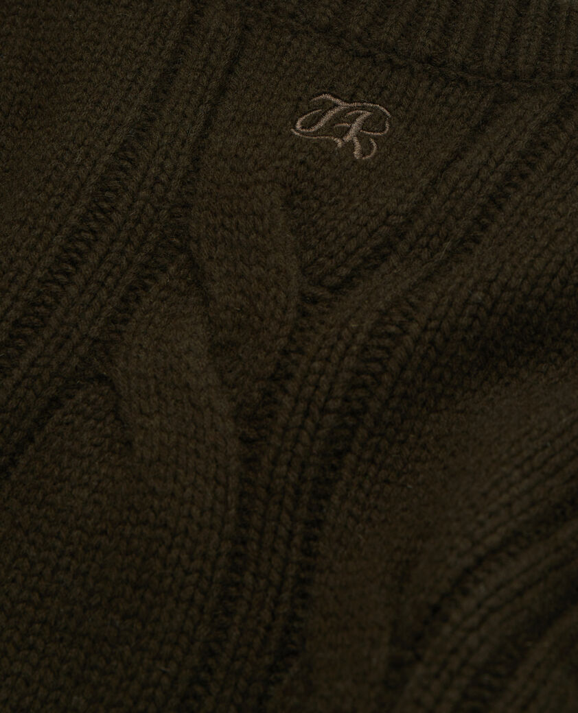 The Kooples HERREN DARK GREEN dunkelgrüner pullover aus wolle und kaschmir