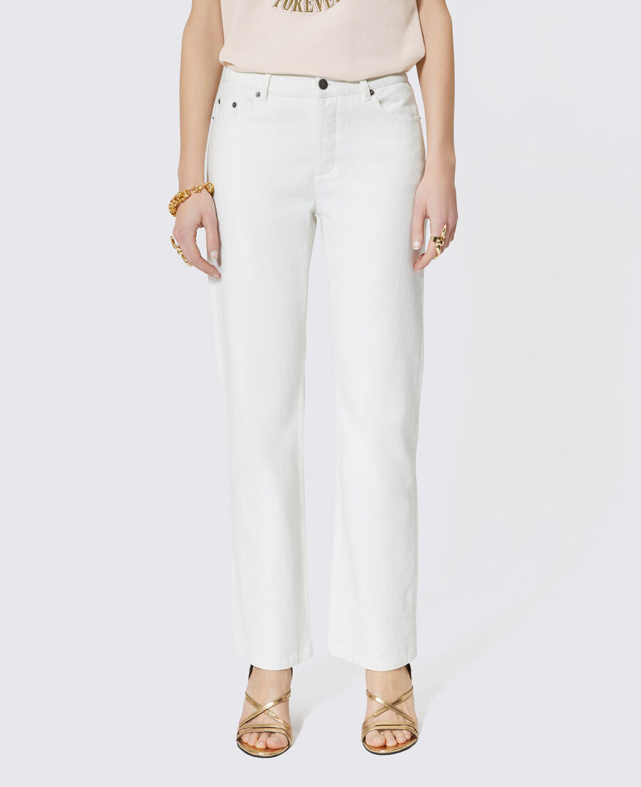 The Kooples FEMME WHITE jean droit enduit &eacute;cru