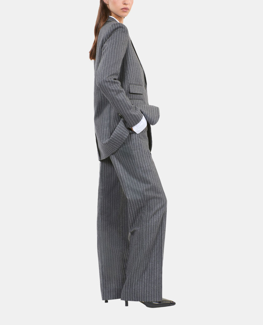 The Kooples F LIGHT GREY striped suit jacket