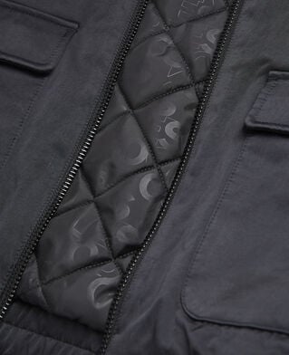 The Kooples DAMEN BLACK schwarze, satinierte bomberjacke mit abnehmbaren ärmeln