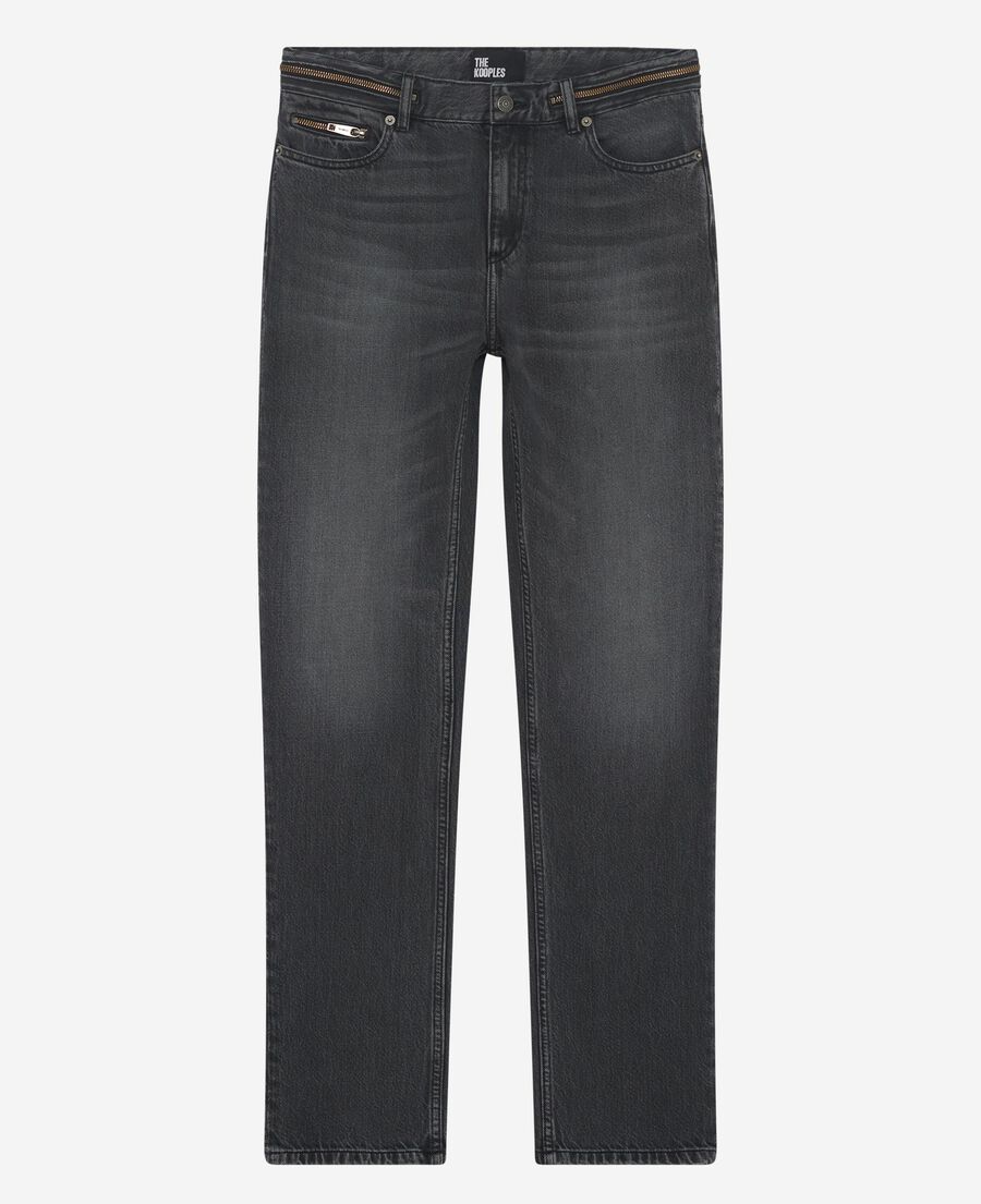 The Kooples HERREN BLACK WASHED schmale schwarze jeans mit verwaschener optik