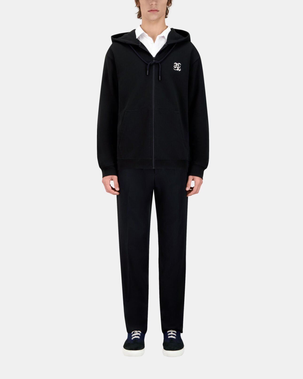 The Kooples HOMME BLACK sweatshirt à capuche avec broderie noir