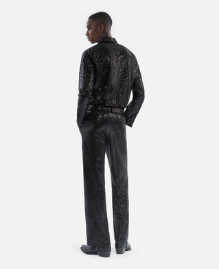 The Kooples HOMME BLACK pantalon droit à sequins noir