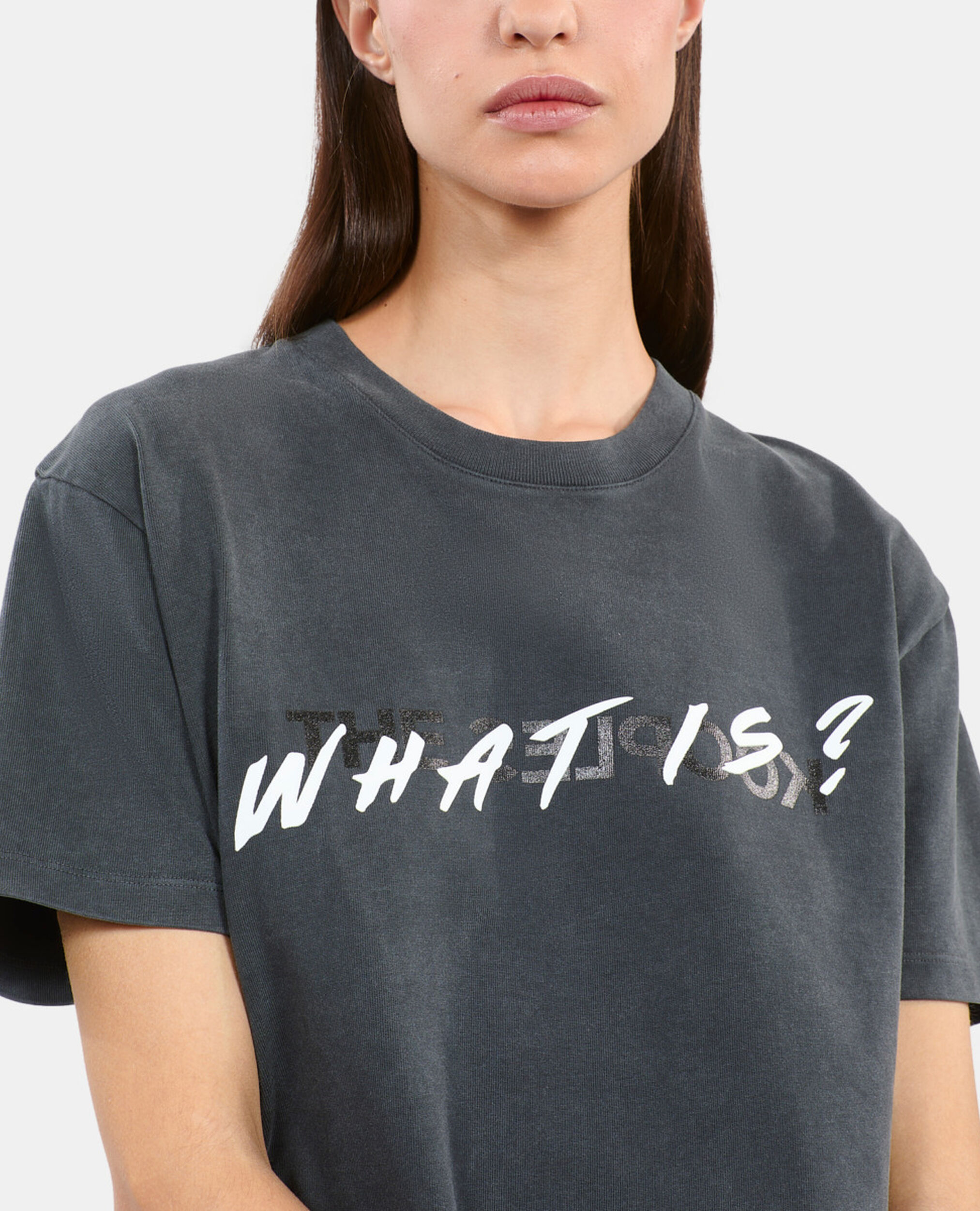 Black What is t-shirt, BLACK WASHED, hi-res image number null