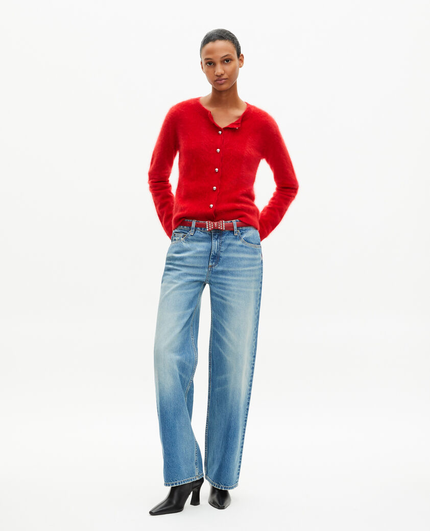 The Kooples DAMEN TANGO RED rote strickjacke aus kaschmir