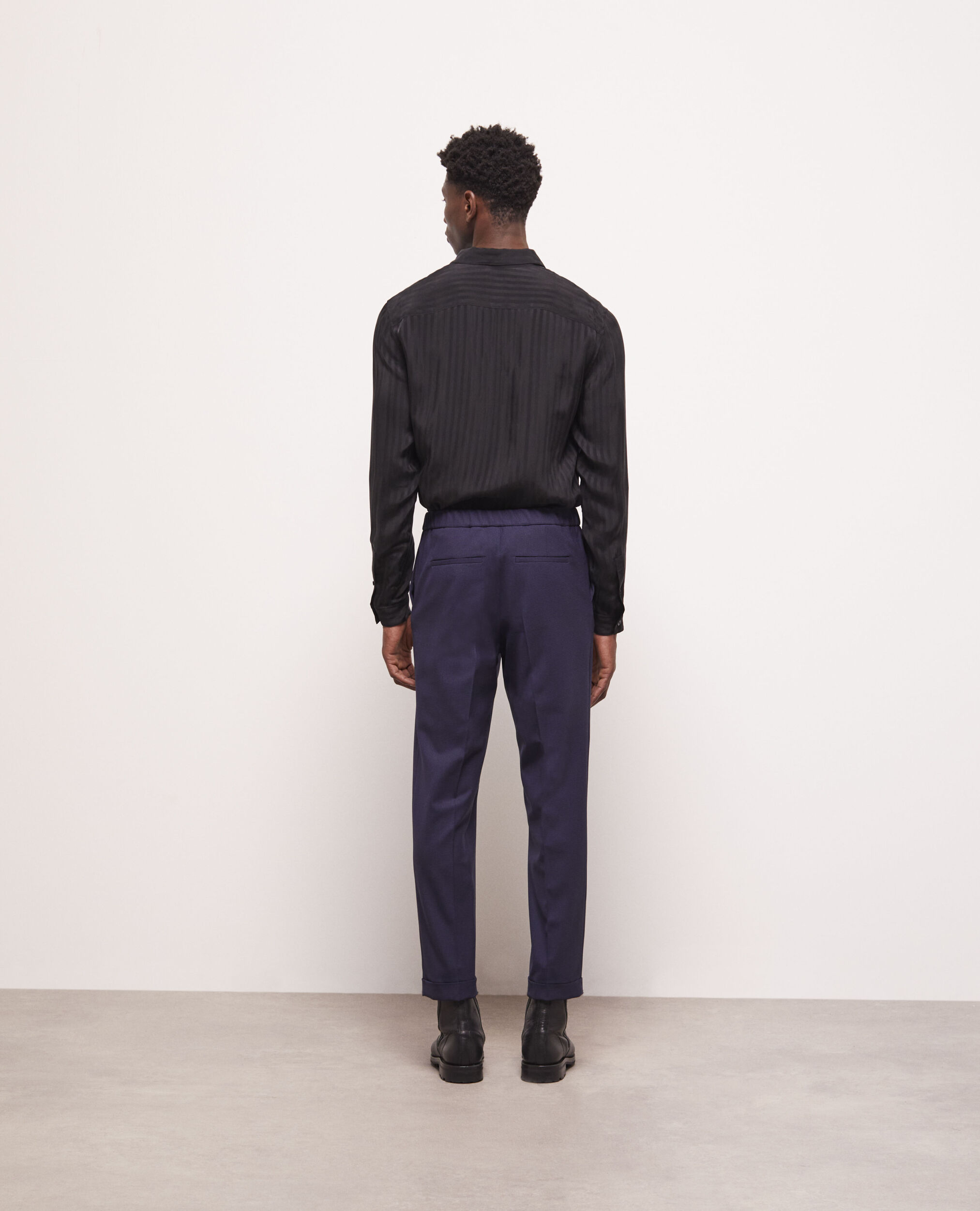 Pantalon de costume en laine pied-de-poule, BLACK / NAVY, hi-res image number null