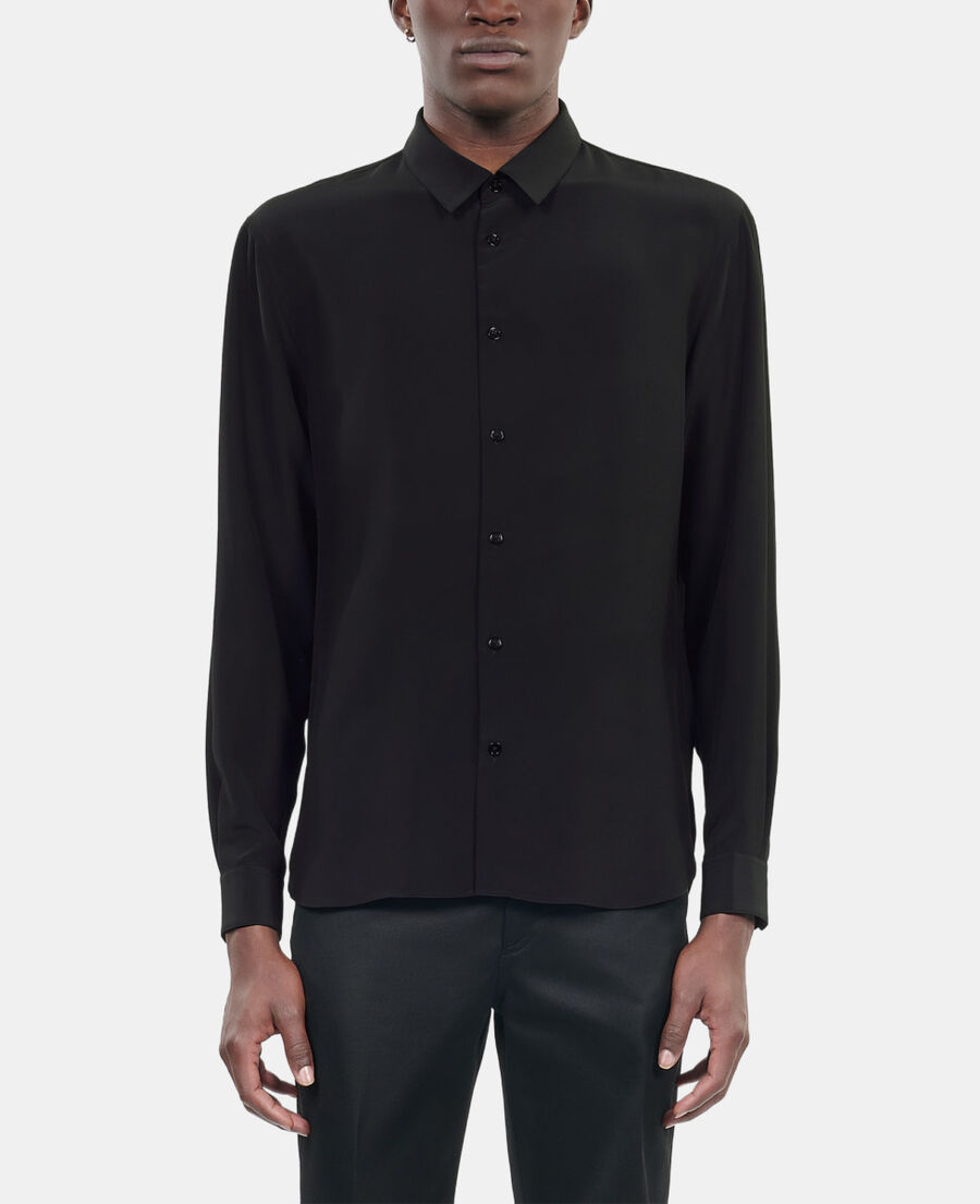 The Kooples HOMME BLACK chemise en soie noire