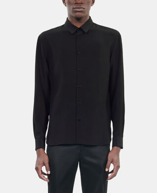 The Kooples HOMME BLACK chemise en soie noire