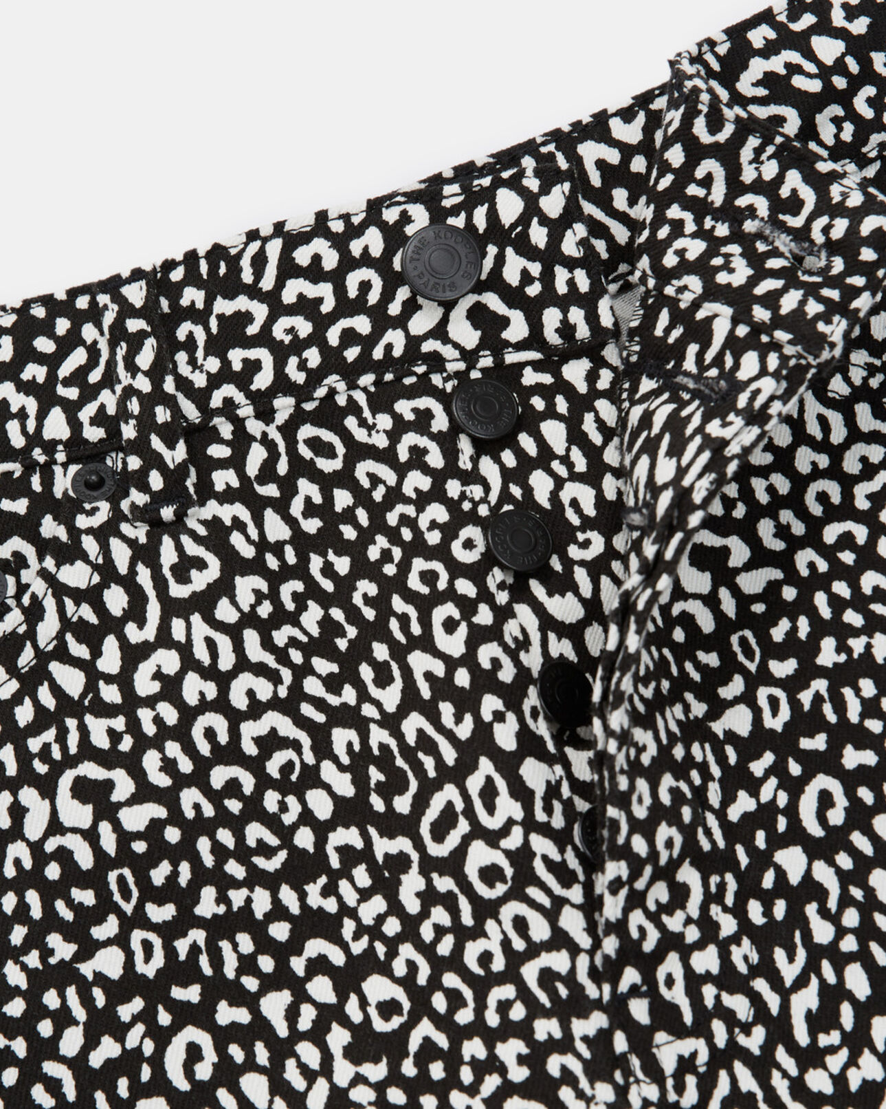 The Kooples MUJER BLACK vaqueros slim leopardo