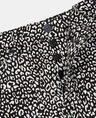 The Kooples F BLACK slim-fit leopard-print jeans