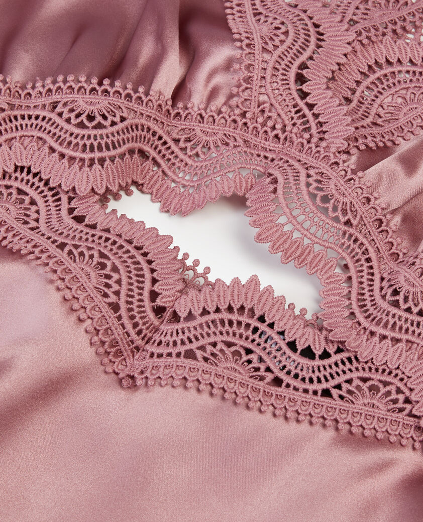 The Kooples WOMEN PINK WOOD lilac top with guipure