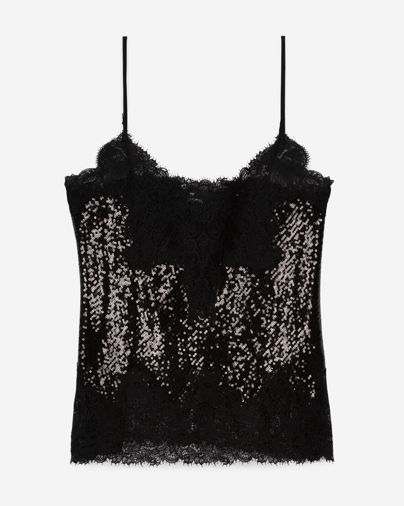 The Kooples WOMEN BLACK black sequin camisole