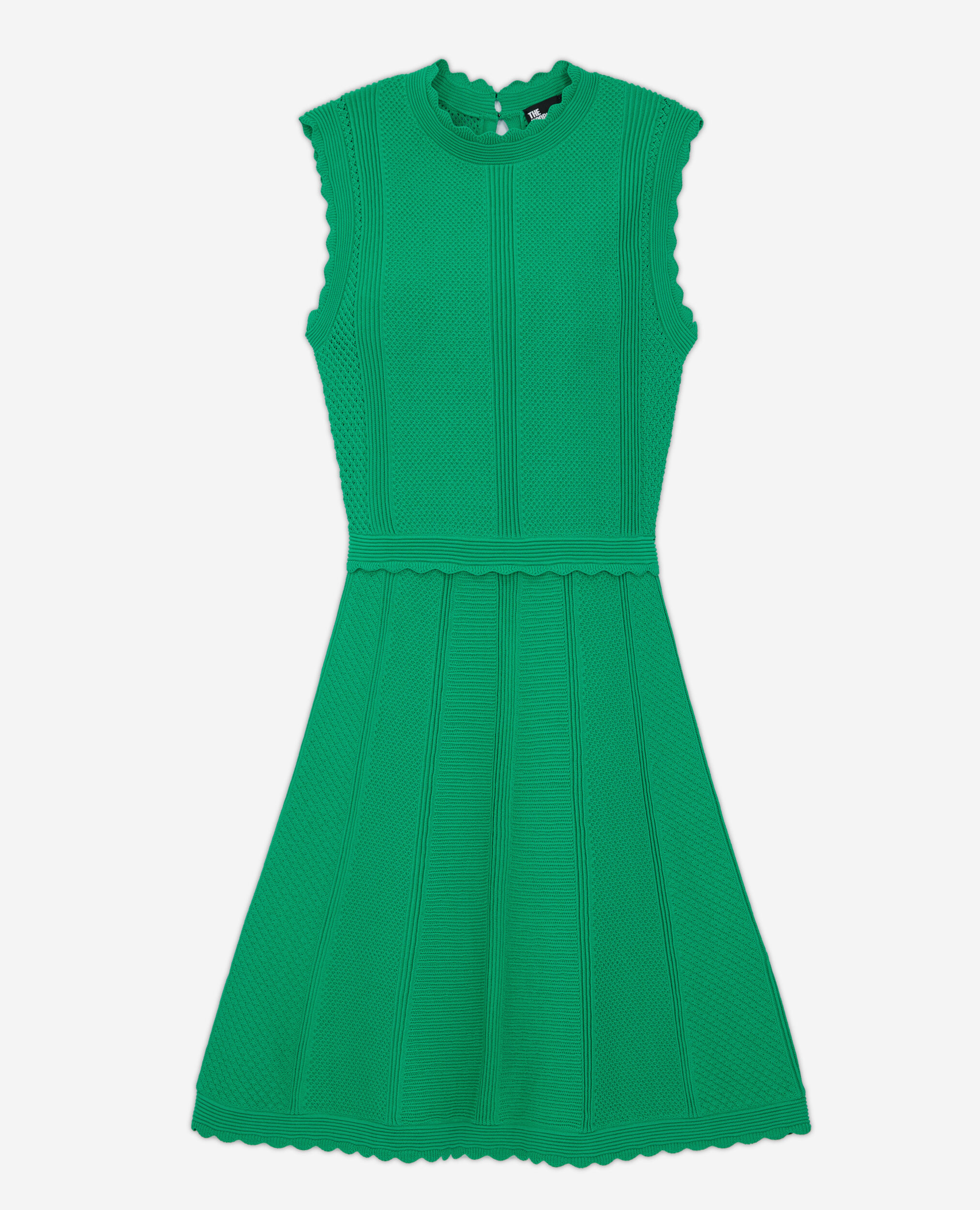 Short green dress in openwork mesh, GREEN, hi-res image number null