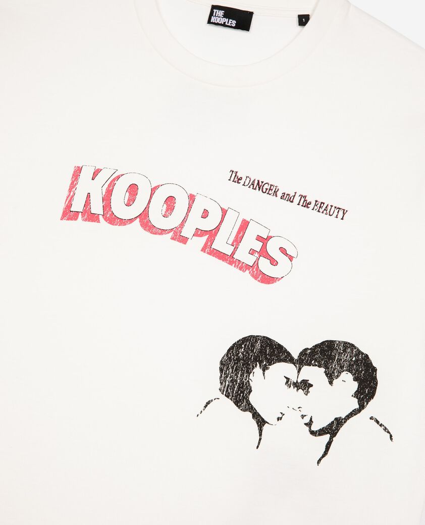The Kooples DAMEN WHITE t-shirt mit siebdruck wei&szlig;