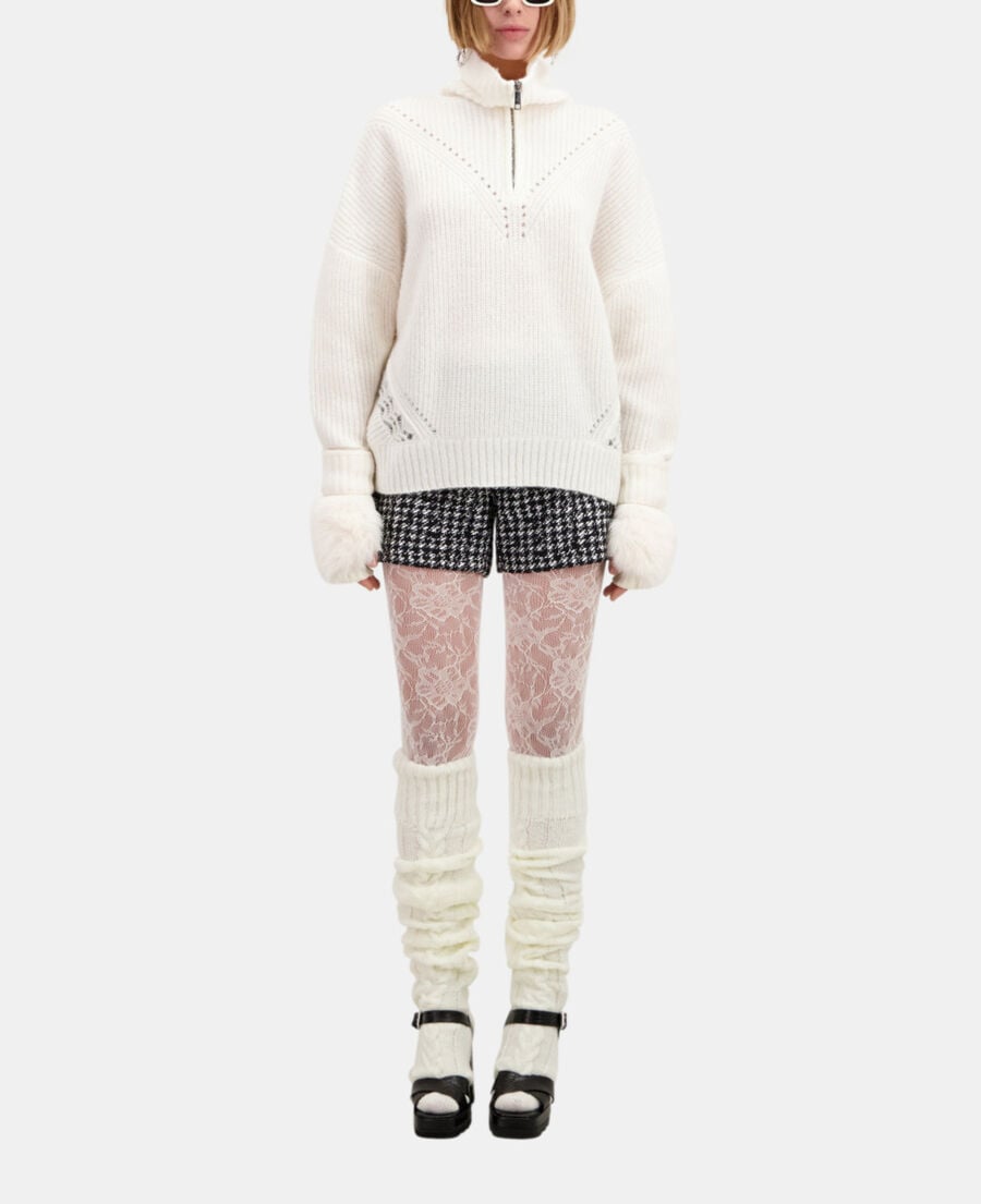 The Kooples FEMME ECRU pull écru en laine mélangée