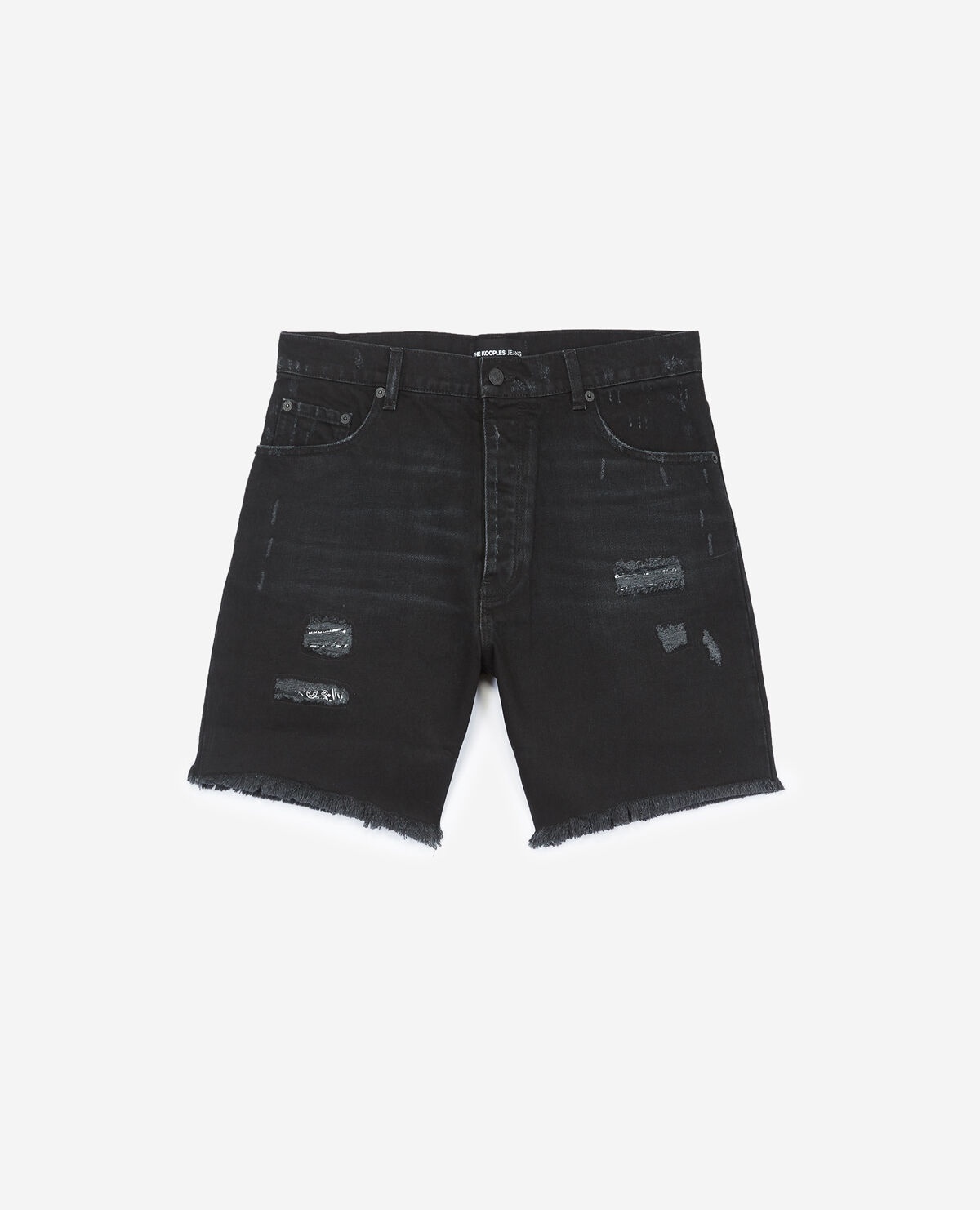 Distressed denim shop shorts black