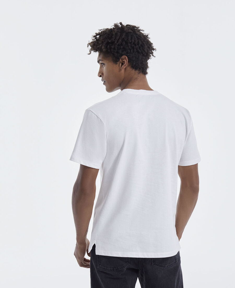 camiseta blanca algodón triple logotipo