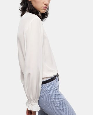 The Kooples FEMME WHITE blouse en soie écrue