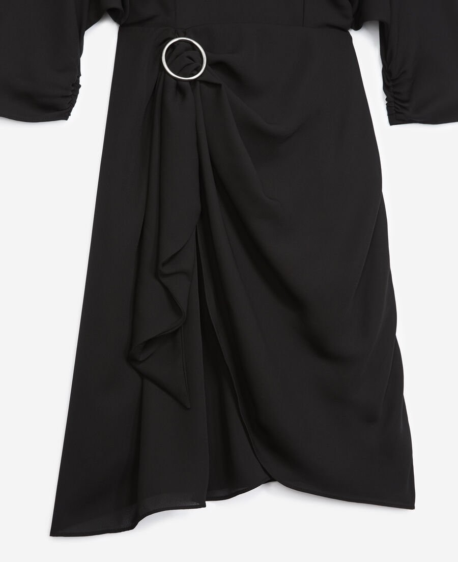 robe courte noire anneaux métalliques