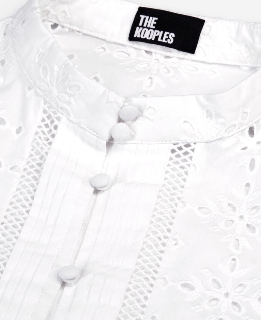 The Kooples F WHITE white shirt with english embroidery