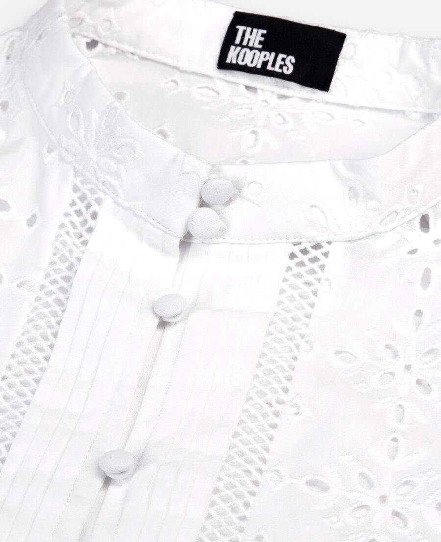 The Kooples WOMEN WHITE white shirt with english embroidery