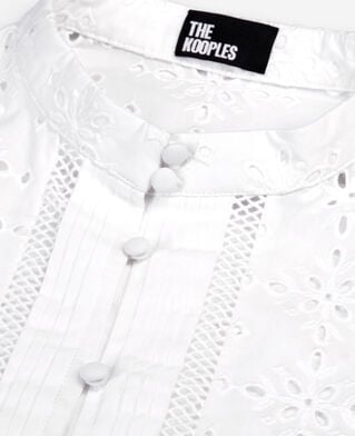 The Kooples F WHITE white shirt with english embroidery