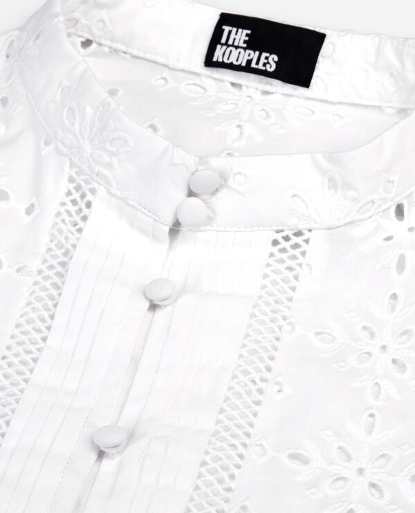 The Kooples MUJER WHITE camisa blanca bordado inglés