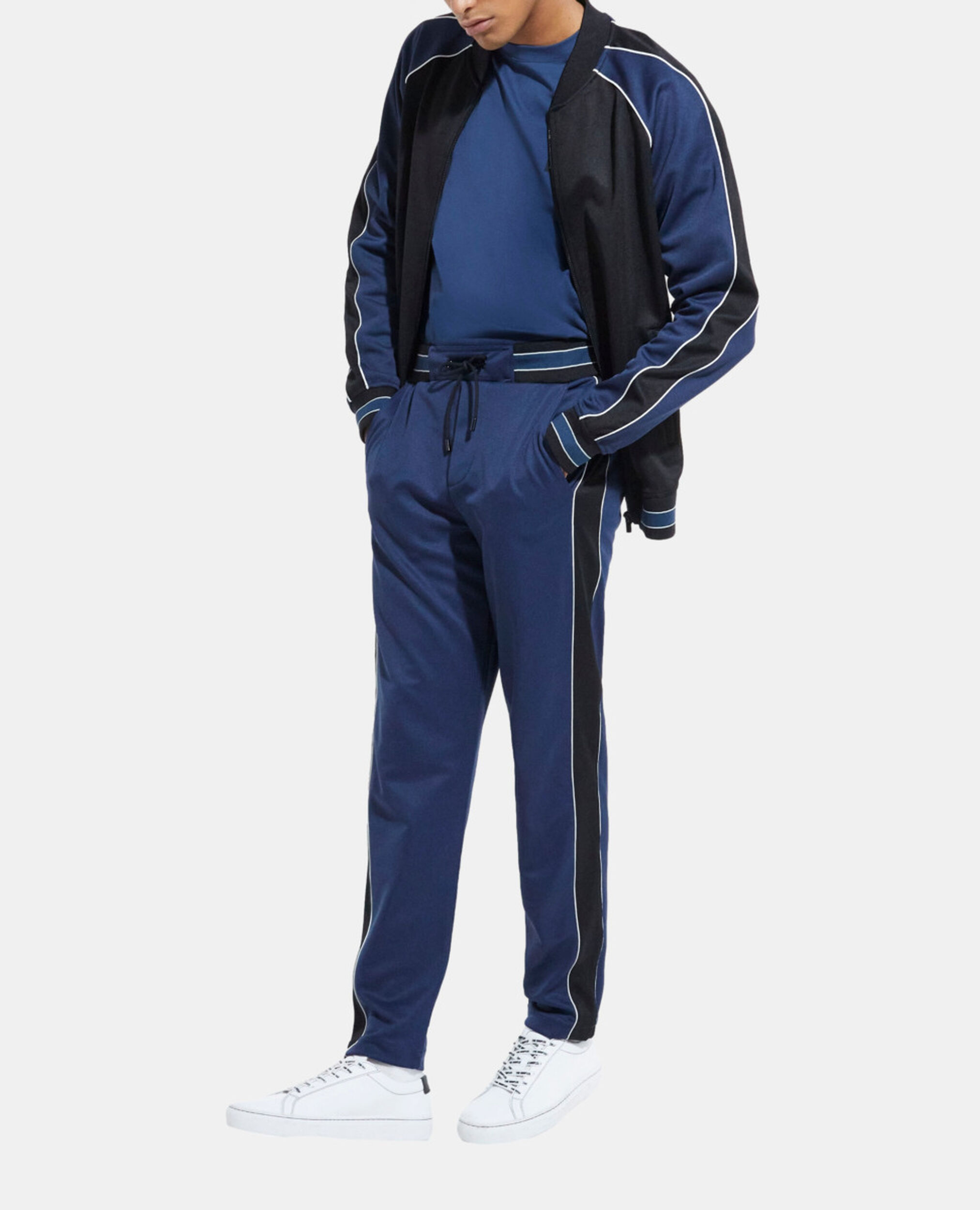 Navy blue zipped sweatshirt, NAVY, hi-res image number null