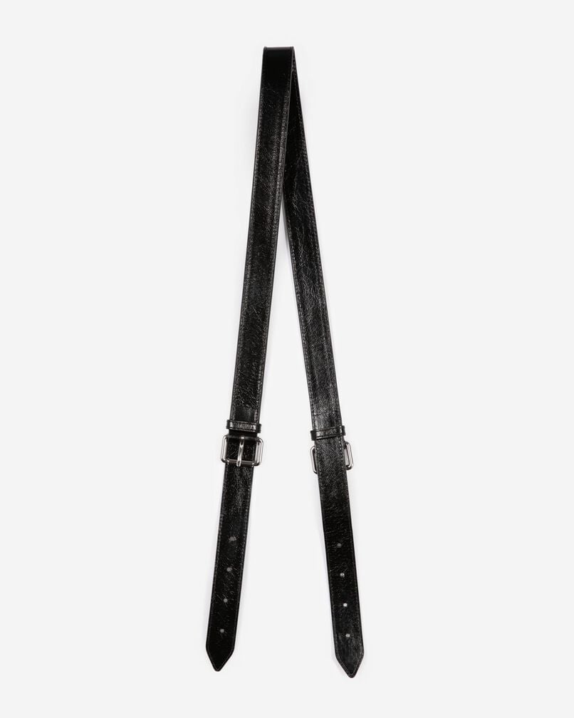 The Kooples DAMEN BLACK amelia taschengurt aus schwarzem rissleder