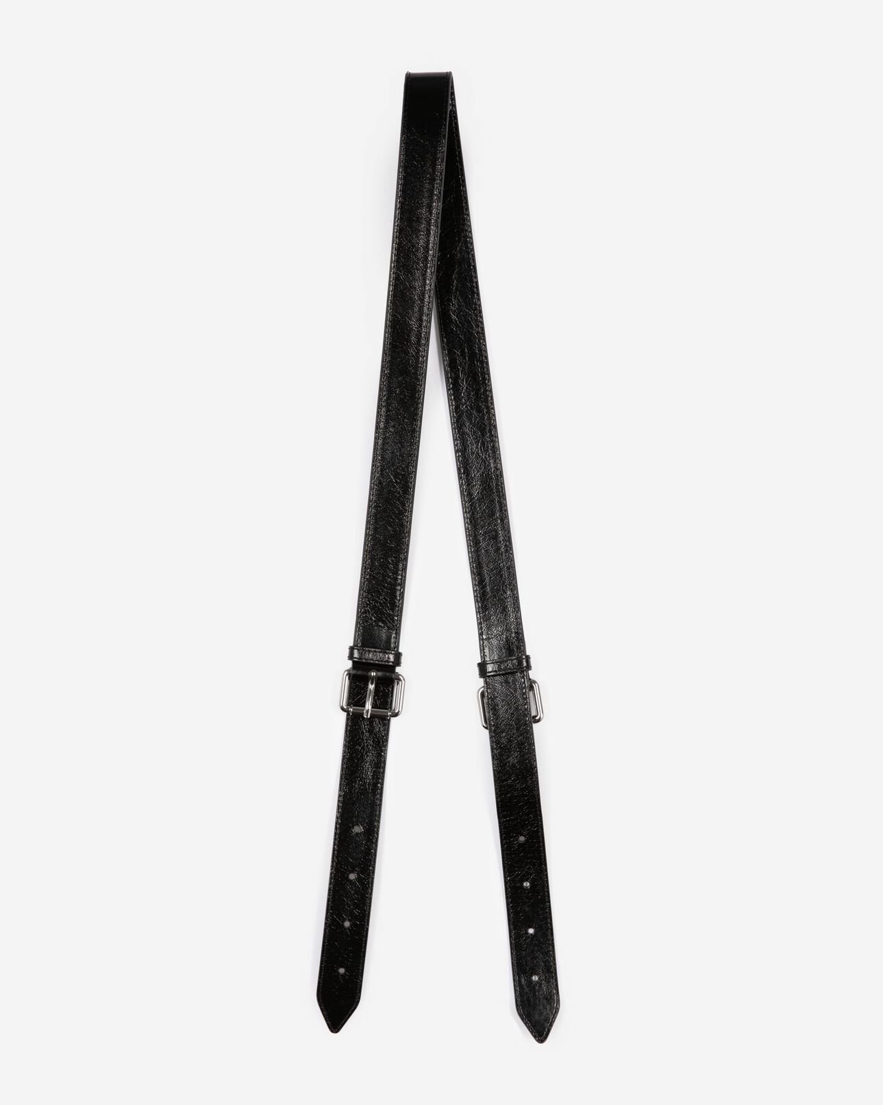 The Kooples DAMEN BLACK amelia taschengurt aus schwarzem rissleder